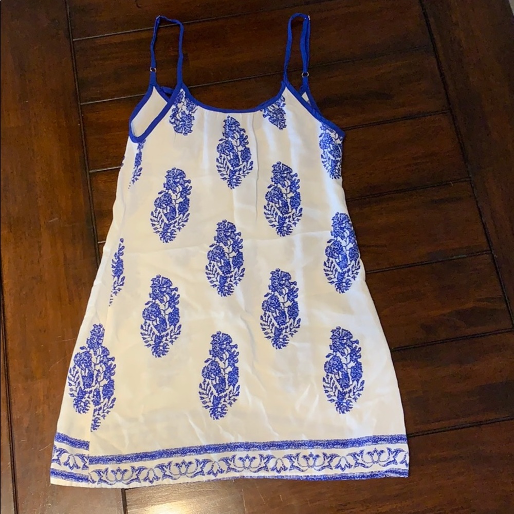 Blue and white dress